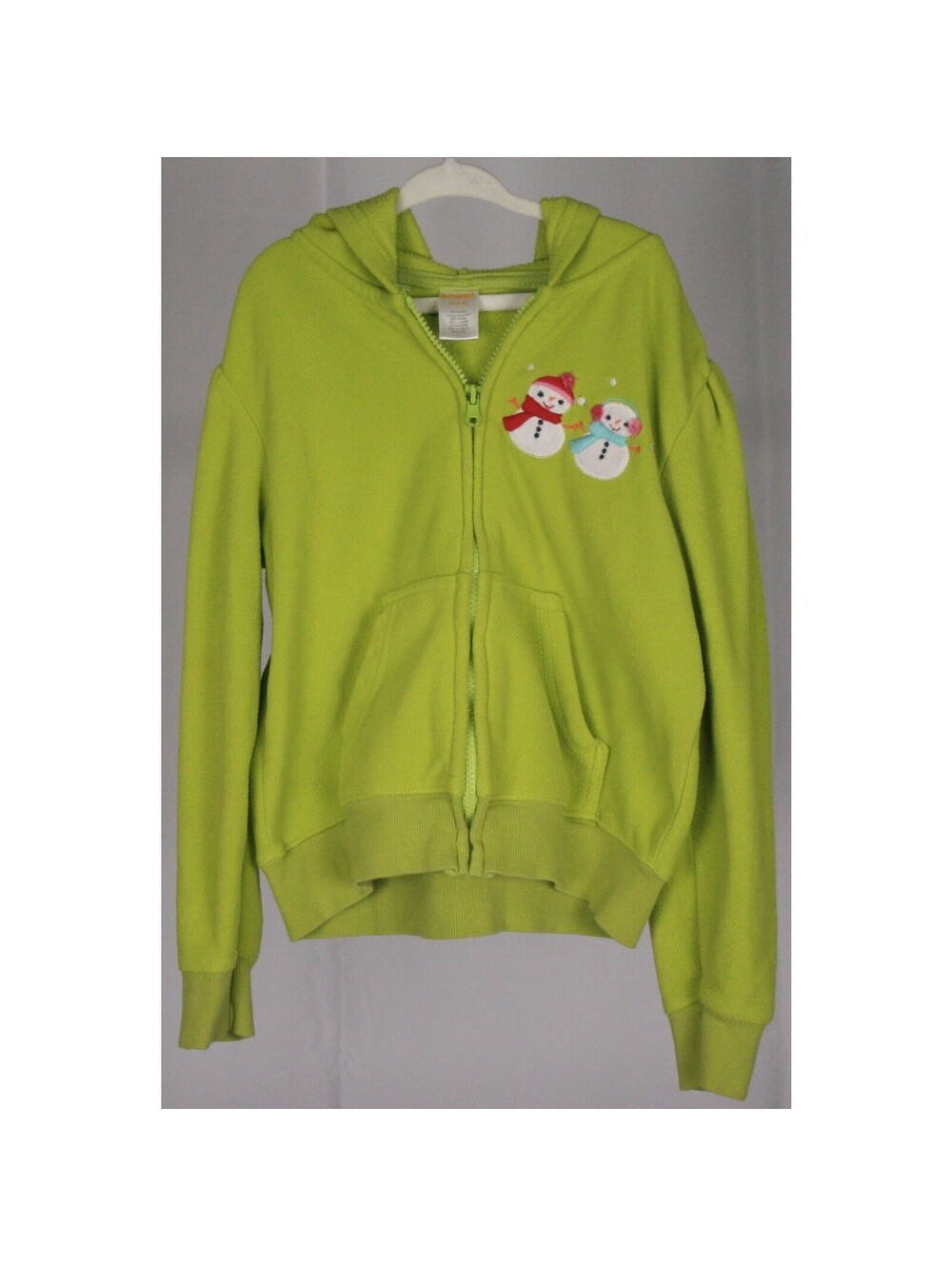 Gymboree Green Snowman Hoodie Sweatshirt Girls M 7-8 Holiday
